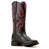 Ariat Women's Cattle Caite Stretchfit Black & Maroon Western Boots
