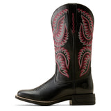 Ariat Women's Cattle Caite Stretchfit Black & Maroon Western Boots