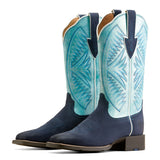 Dark Blue Roughout Square Toe with Light Blue Shaft Pair