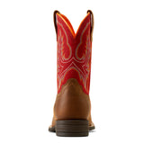Ariat Red Youth Square Toe Boot front view showing bold red shaft and classic square toe Back View