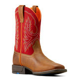 Ariat Red Youth Square Toe Boot front view showing bold red shaft and classic square toe Side View