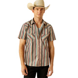 Multi Stripe Western Short Sleeve Shirt with Snaps