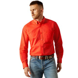 Solid Red Button-up Long Sleeve Shirt