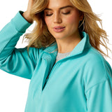 Ariat Women's 1/2 Zip Solid Turquoise Breeze Sweatshirt