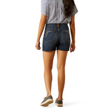 Dark Wash Mid Length Shorts with Stitched Back Pockets