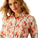 Ariat Women's Homestyle Painted Orange Long Sleeve Shirt