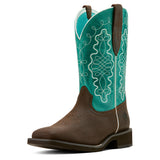 Ariat Women's Callie Hickory Brown & Turquoise Cowboy Boots