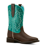 Ariat Women's Callie Hickory Brown & Turquoise Cowboy Boots