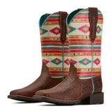 Tan Southwest Embossed with a Bubblegum Serape Shaft 