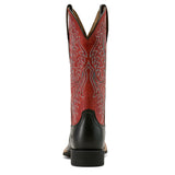 Ariat Women's Round Up 12" Round Toe Boots - Black/Red heel view