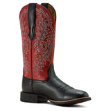 Ariat Women's Round Up 12" Round Toe Boots - Black/Red medial view