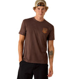 ARIAT STRIPE PATRIOTIC BADGE BROWN - MENS TEE