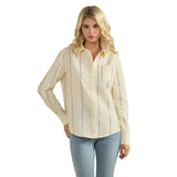 Women's Cream Embroidered Long Sleeve