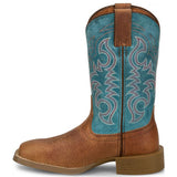 Women's Della Brown Water Buffalo Vamp 11in Turquoise Top Boot Side View