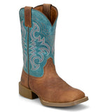 Women's Della Brown Water Buffalo Vamp 11in Turquoise Top Boot Medial View