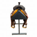 Front View of HR 16" Signature Light Cowhorse Saddle