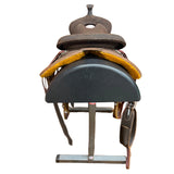 Back View of HR 16" Signature Roughout Ranch Cutter Saddle