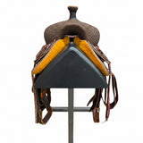 Front View of HR 16" Signature Roughout Ranch Cutter Saddle
