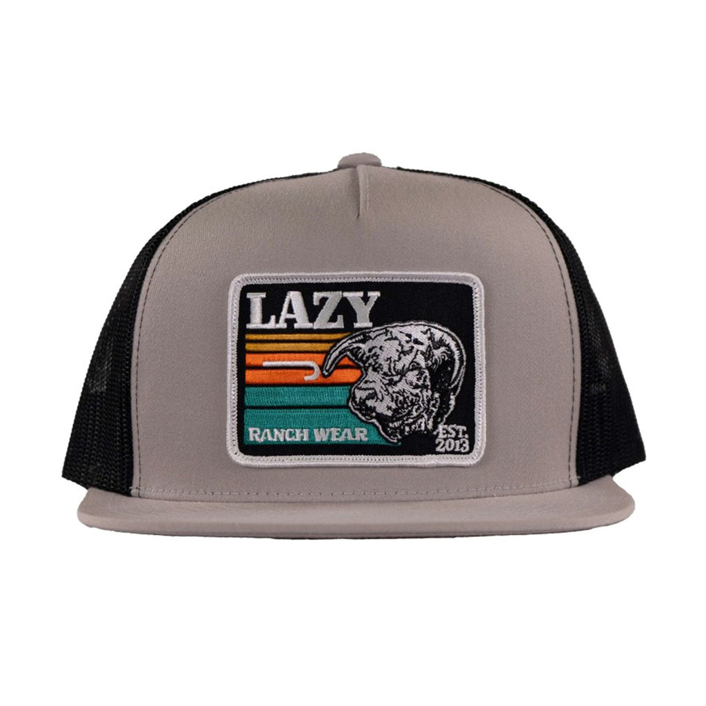 Lazy J Ranch Silver & Black Dusk Sunset Patch Snapback Cap