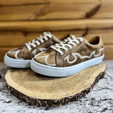 Brown Lace up with White Boot Stitching