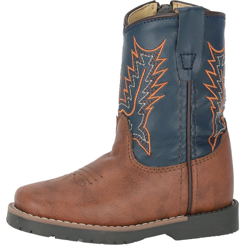 Smoky Mountain Toddler Brown & Navy Square Toe Boots