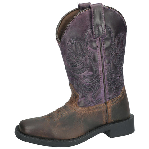 Smoky Mountain Kid's Tucson Brown & Purple Square Toe