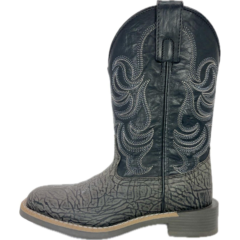Smoky Mountain Kid's Charcoal & Black Square Toe Boots