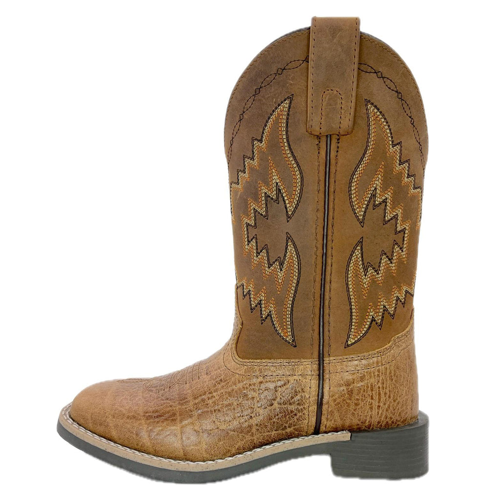 Smoky Mountain Brown Bull Shoulder Print Kids Boot