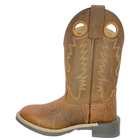 Smoky Mountain Bull Shoulder Print Brown Kids Boot