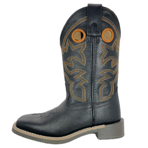 Smoky Mountain Black and Orange Kids Boot