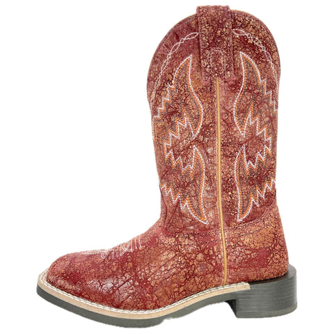 Kid's Vintage Red Square Toe Boots