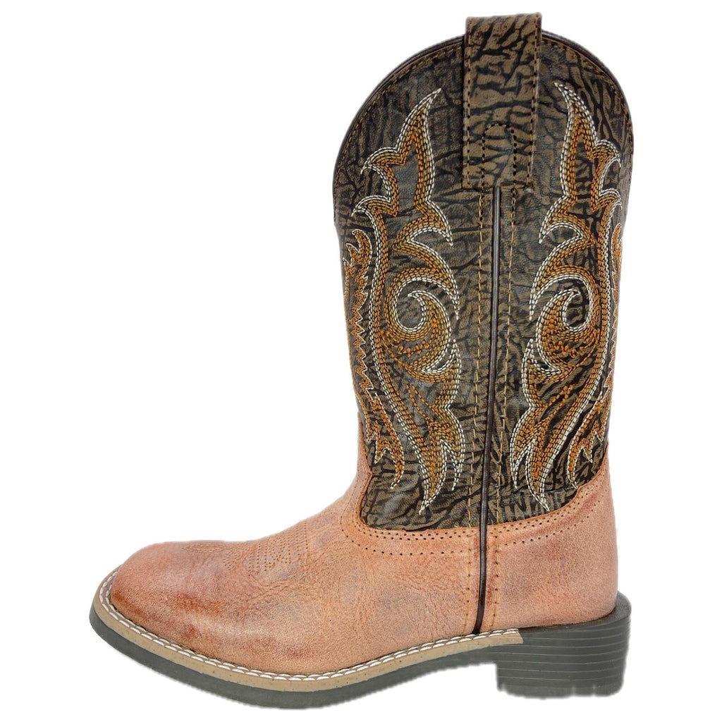 Kid's Marble Tan/Brown Square Toe Boots