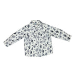 Kid's White with Black Western Diamond Print Long Sleeve Snap Front Shirt