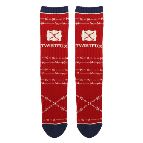 Twisted X Unisex Red Barbwire Sock