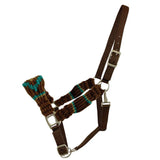 Brown and Teal Wool with Brown Nylon Straps Halter
