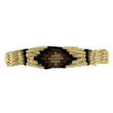 Close up on Noseband with brown and tan navajo pattern