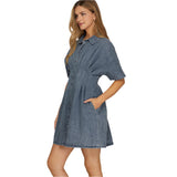 Denim Smock Short Sleeve Dress