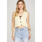 Off White Button Sweater Vest