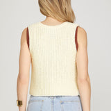 Off White Button Sweater Vest