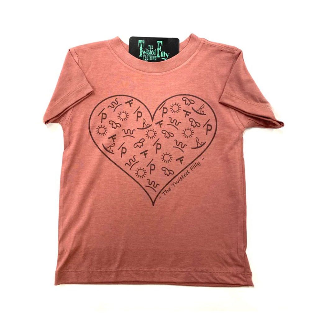 The Twisted Filly Women's Mauve Branded Heart Tee