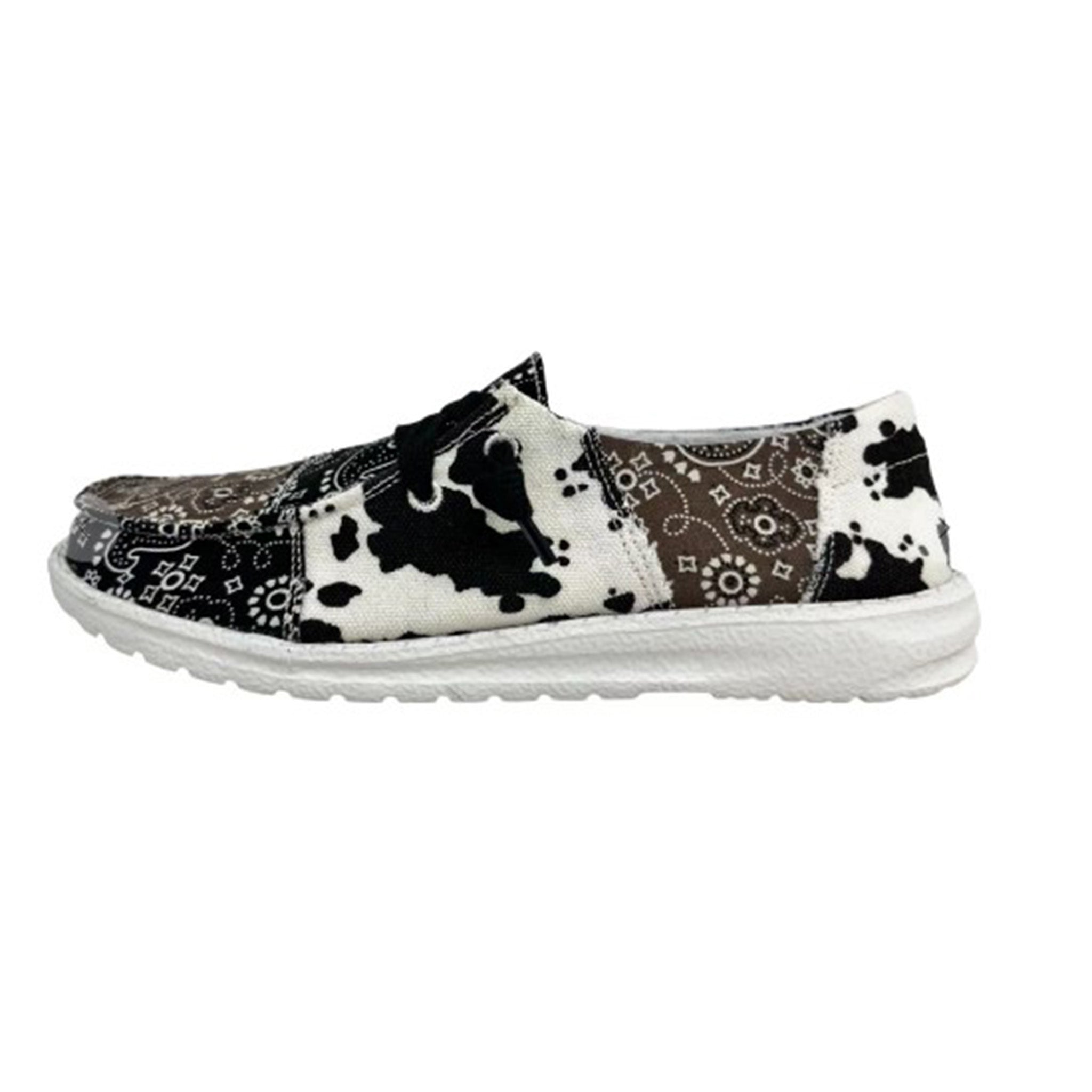 Gypsy Jazz Brown and Black Bandana Print Shoes - Main Image