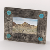 J. Alexander 4x6 Silver Stamped/Turquoise Frame