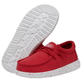 Hey Dude Wally Youth Slub Canvas Red