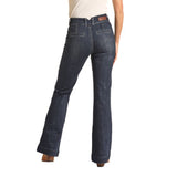 Rock & Roll Cowgirl High Rise Dark Trouser Jeans