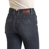 Rock & Roll Cowgirl High Rise Dark Trouser Jeans