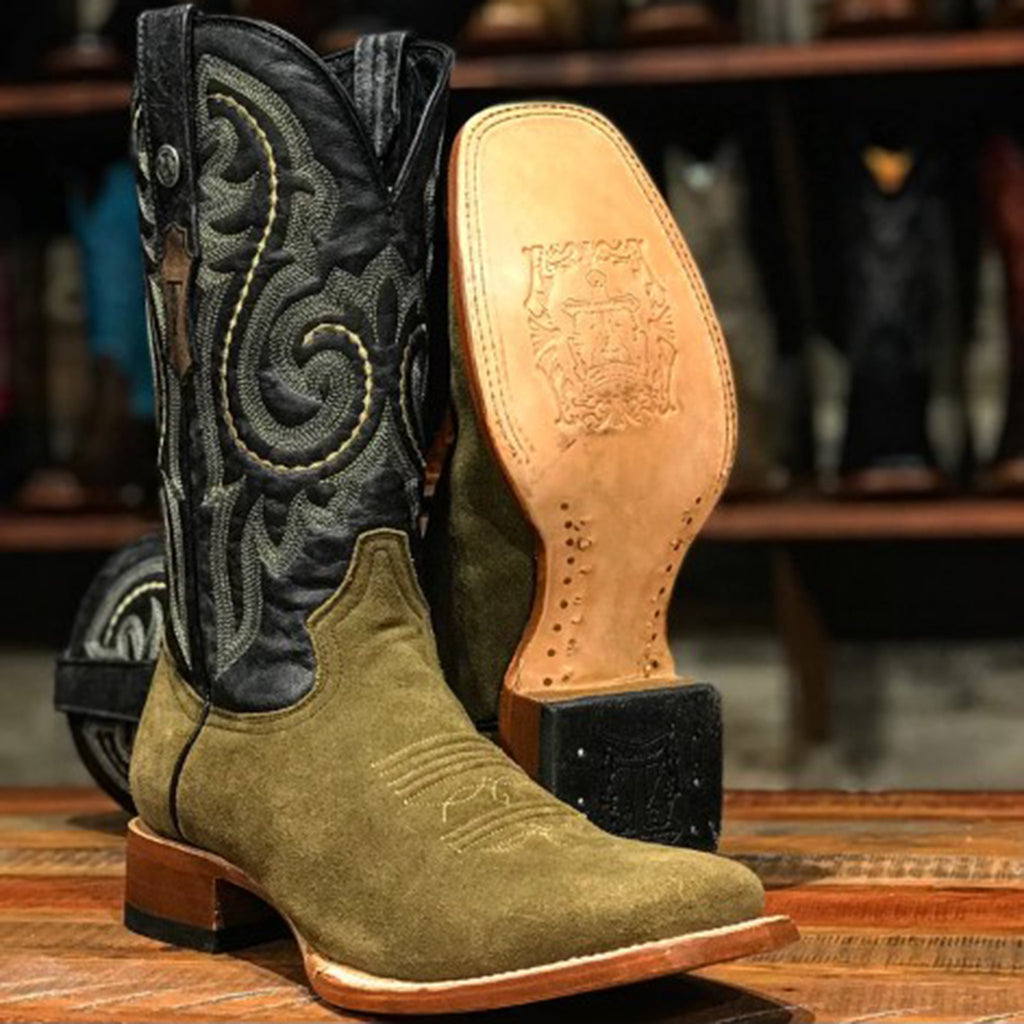 Tanner Mark Men s Camel Sage Roughout Square Toe Boot Western