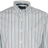 Wrangler Men's Mint and Purple Stripe George Strait Long Sleeve Shirt