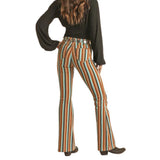 Rock & Roll Cowgirl Brown Stripe Flare Jeans