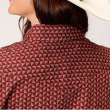 Roper Red Geo Print Shirt