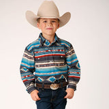 Roper Boy's Aztec Blanket Print Shirt